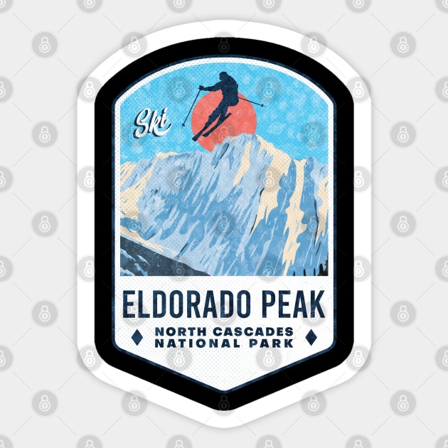 Ski Eldorado Peak North Cascades National Park Sticker by JordanHolmes